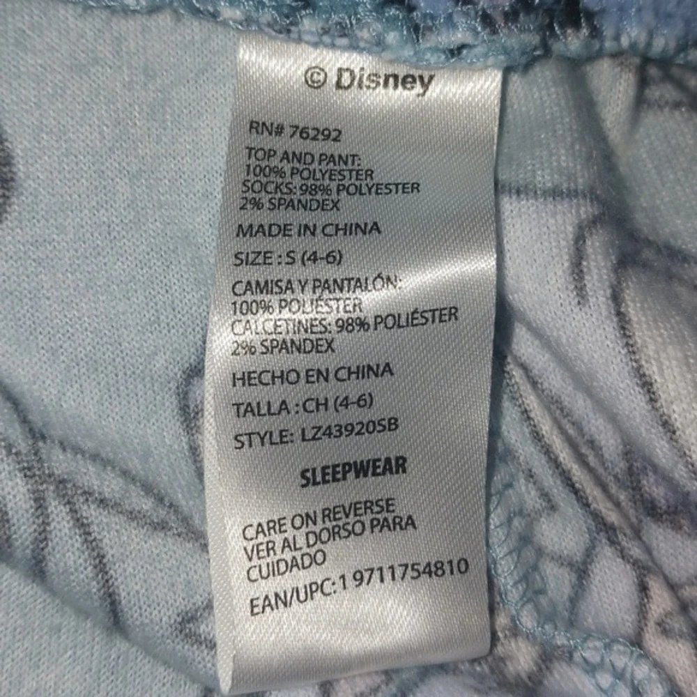 Disney Soft Cozy Lilo & Stitch Blue Fleece Pajama Pants Small Jogger PJs Bottoms - Picture 6 of 6